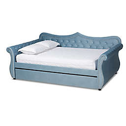 Baxton Studio® Tallys Full Daybed with Trundle in Light Blue