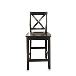 Crosley X-Back 24-Inch Counter Stool in Black (Set of 2)
