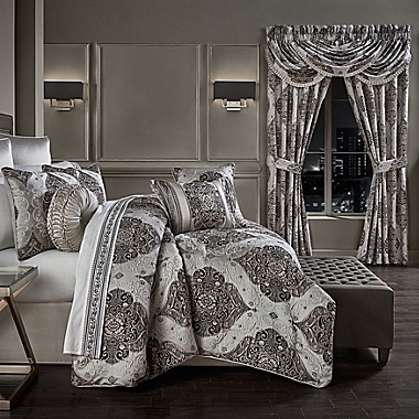 J. Queen New York&trade; Desiree 4-Piece King Comforter Set in Silver. View a larger version of this product image.