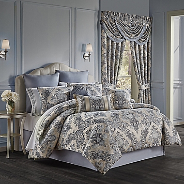 J. Queen New York&trade; Glendale 4-Piece King Comforter Set in Indigo. View a larger version of this product image.