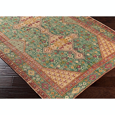 Surya Shadi Global 8&#39; x 10&#39; Hand-Woven Area Rug in Teal/Khaki. View a larger version of this product image.