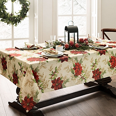 Holiday Festive Poinsettia Table Linen Collection. View a larger version of this product image.