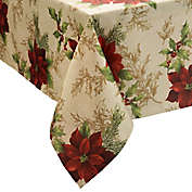 Holiday Festive Poinsettia Table Linen Collection