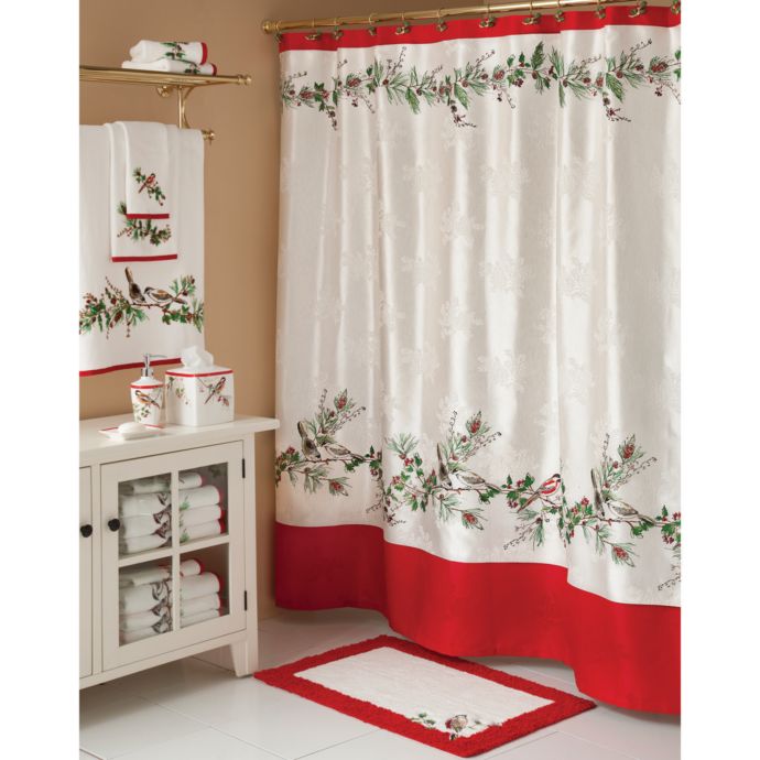 Lenox® Winter Song 72" x 72" Cotton Shower Curtain | Bed ...