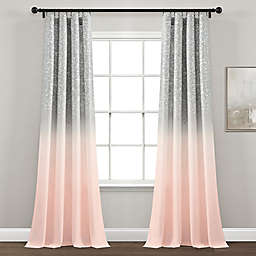 Lush Decor Glitter Ombre 84-Inch Rod Pocket Window Curtain Panels in Blush/Grey (Set of 2)