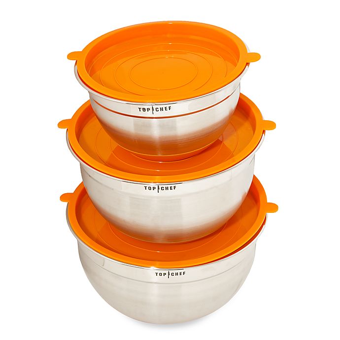 Top Chef Stainless Steel Mixing Bowls with Lids (Set of 3) | Bed Bath & Beyond