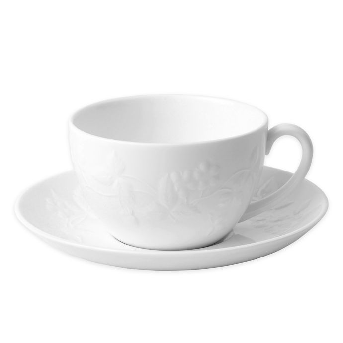 Wedgwood® Wild Strawberry White Teacup and Saucer | Bed ...