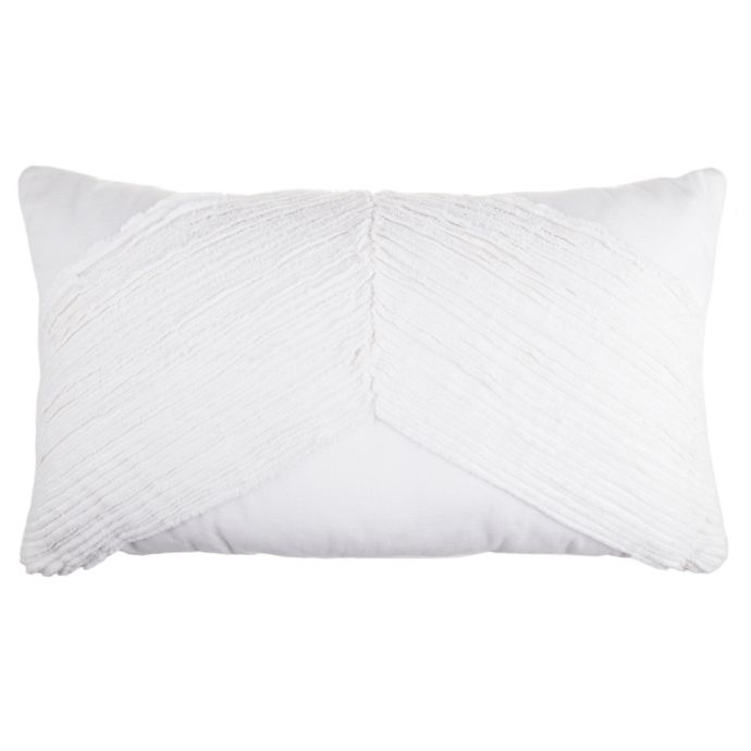 Arrow Pleated Oblong Throw Pillow In Cream Bed Bath Beyond