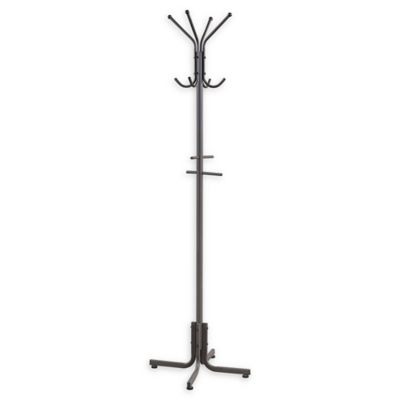 white metal coat stand