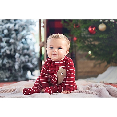 carter&#39;s&reg; Size 6M Stripe Bear 2-Way Zip Cotton Sleep &amp; Play in Red. View a larger version of this product image.