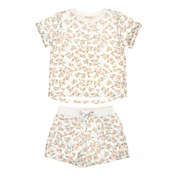 Jessica Simpson 2-Piece Short and Short Sleeve Top Set in Peach