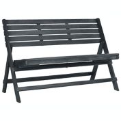 Safavieh Luca Folding Outdoor Bench in Dark Slate Grey