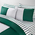 Alternate image 1 for Simply Essential&trade; Vertical Colorblock 7-Piece Full/Full XL Comforter Set in Green/White