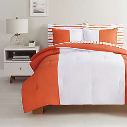Simply Essential™ Vertical Colorblock 5-Piece Twin/Twin XL Comforter Set in Orange/White