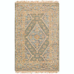 Surya Zeus 2' x 3 Hand Knotted Accent Rug in Teal/Denim