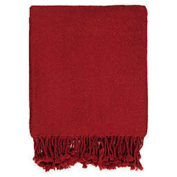 Surya Turner Throw Blanket in Bright Red