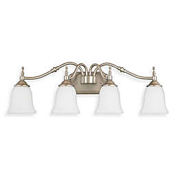 Quoizel® Tritan 4-Light Wall-Mount Light Fixture in Brushed Nickel with Glass Shades
