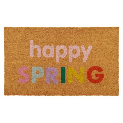 H for Happy&trade; Happy Spring 18&quot; x 30&quot; Coir Door Mat