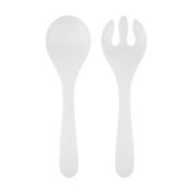 Speckle 2-Piece Melamine Fork &amp; Spoon Salad Serving Set in Ivory