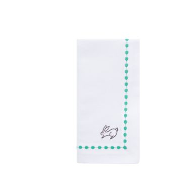 Everhome&trade; Embroidered Easter Bunny Napkins in Bright White (Set of 4). View a larger version of this product image.