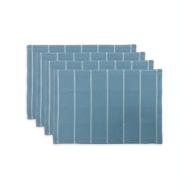 Everhome&trade; Stella Stripe Easter Place Mats in Light Blue (Set of 4). View a larger version of this product image.