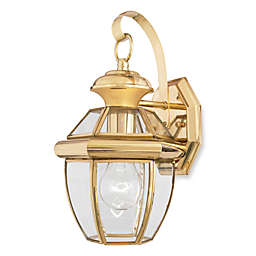 Quoizel® Newbury Small 1-Light Outdoor Wall Fixture in Polished Brass