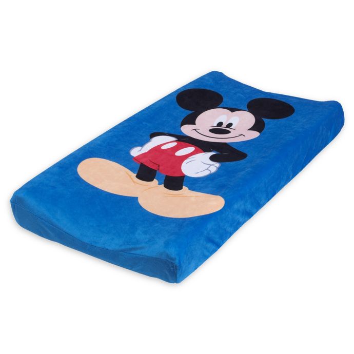 Disney® Mickey Mouse Super Soft Changing Pad Cover in Blue buybuy BABY