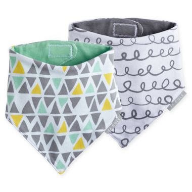 JJ Cole&reg; 2-Pack 50 Shapes of Grey Bandana Bib Set. View a larger version of this product image.