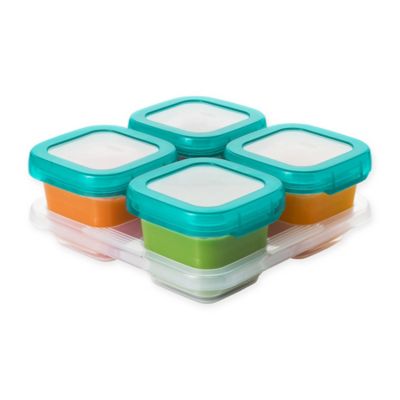 OXO&reg; Tot 6 oz. Food Storage Baby Blocks in Teal (Set of 4)
