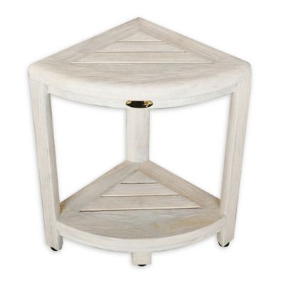 teak corner stool