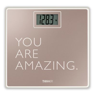 Thinner® By Conair™ Digital Glass Bathroom Scale In Rose Gold | Bed ...