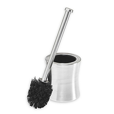 Bath Bliss Stainless Steel Toilet Brush with Hour Glass Holder in Silver. View a larger version of this product image.