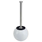 Alternate image 0 for Bath Bliss Stainless Steel Toilet Brush with Globe Design Holder in White