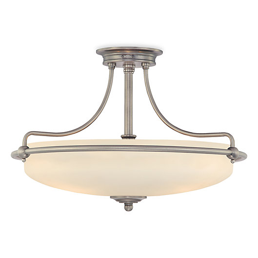 Alternate image 1 for Griff in 4-Light Semi-Flush Mount Light with Antique Nickel Finish and Opal Etched Glass Shade