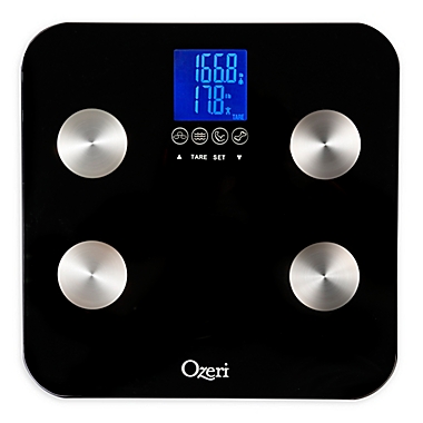Ozeri&reg; Touch 440 lb. Total Body Bath Scale in Black. View a larger version of this product image.
