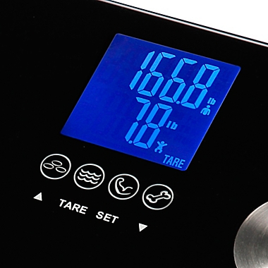 Ozeri&reg; Touch 440 lb. Total Body Bath Scale in Black. View a larger version of this product image.