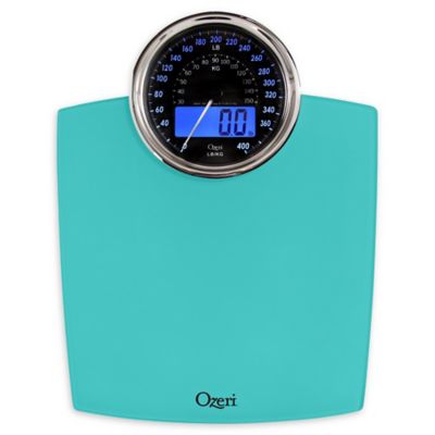 Ozeri&reg; Rev Bathroom Scale w/Electro-Mechanical Weight Dial 50 gram Sensor Technology Blue