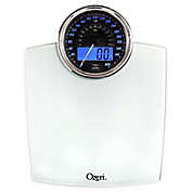 Ozeri&reg; Rev Bathroom Scale w/Electro-Mechanical Weight Dial 50 gram Sensor Technology White