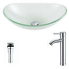 Alternate image 0 for ANZZI&trade; Forza 14.25-Inch Glass Vessel Sink with Chrome Faucet in Green