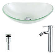 ANZZI&trade; Forza 14.25-Inch Glass Vessel Sink with Chrome Faucet in Green