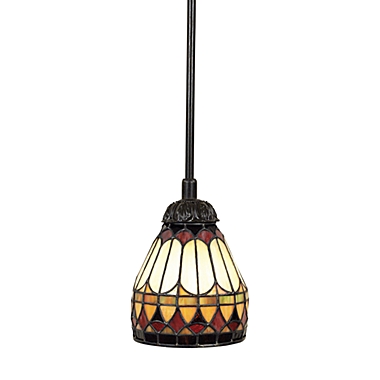 Quoizel&reg; West End Tiffany 1-Light Mini Pendant in Vintage Bronze. View a larger version of this product image.
