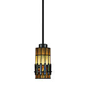 Quoziel&reg; Chastain 1-Light Pendant Lamp with Tiffany Glass Shade