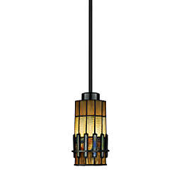 Quoziel® Chastain 1-Light Pendant Lamp with Tiffany Glass Shade
