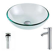 ANZZI&trade; Etude 16.5-Inch Glass Vessel Sink with Chrome Fann Faucet