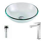 Alternate image 0 for ANZZI&trade; Etude 16.5-Inch Glass Vessel Sink with Nickel Enti Faucet