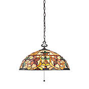 Kami 3-Light Pendant with Vintage Bronze and Tiffany Glass