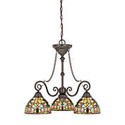 Quoizel Kami 3-Light Tiffany-inspired Chandelier with Vintage Bronze Finish