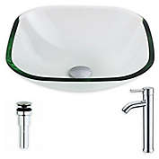 ANZZI&trade; Cadenza 16.5-Inch Glass Vessel Sink with Chrome Fann Faucet