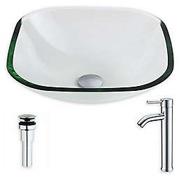 ANZZI™ Cadenza 16.5-Inch Glass Vessel Sink with Chrome Fann Faucet