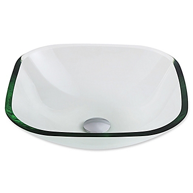 ANZZI&trade; Cadenza 16.5-Inch Glass Vessel Sink with Chrome Fann Faucet. View a larger version of this product image.